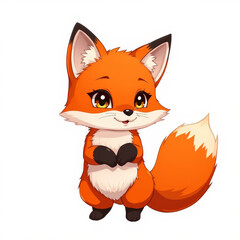 Obraz premium Cute Cartoon Fox Sitting