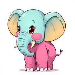 Fototapeta premium Cute Baby Elephant Standing