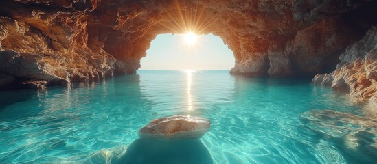Sea Cave at Sunset