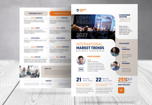 Business Conference Agenda and Program Flyer 