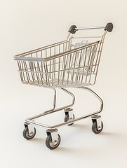 Classic Wireframe Cart
A classic wireframe shopping cart with four wheels and a basket, placed on a neutral background, with studio lighting casting soft shadows.