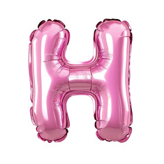  Glossy Pink Style capital letter H on transparent background