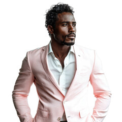 Obraz premium Guinea-Bissau Man isolated on a transparent background png file no background - smiling handsome male model portrait png file