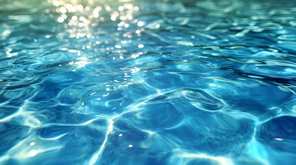 Sparkling Blue Water Background - Abstract with Light Reflections