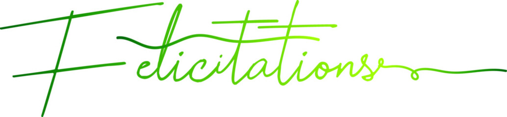 Bannière calligraphique avec dégradé doré FELICITATIONS!, Felicitations! gradient text