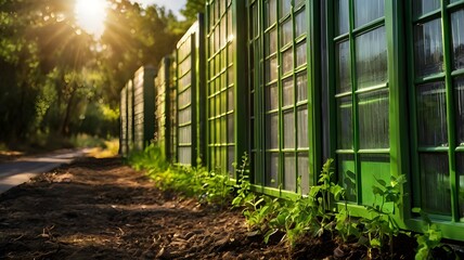 Fototapeta premium Sunset ray in forest