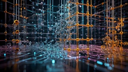 Obraz premium A visualization of the complex interconnectedness of data and systems in the digital age