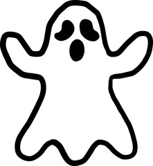 ghost halloween outline doodle