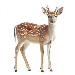 Photograph of a deer isolated on a white background