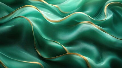 Fototapeta premium Elegant background featuring a smooth gradient in emerald green and gold.