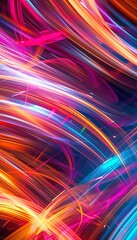 Obraz premium Abstract light gradient colorful lines with a motion-blurred effect, creating a dynamic, vibrant