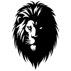 a lion head silhouette vector