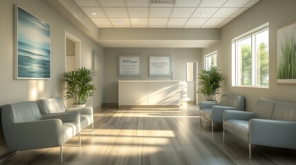 Serene and Calming Medical Clinic Interior with Thoughtful Design Elements