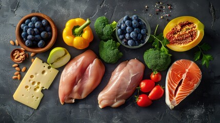 The Colorful Healthy Food Arrangement