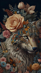 a visually descriptive image from intricate floral design to realistic animal portrait.