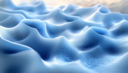 Abstract blue wavy background with light reflection.