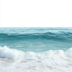 Fototapeta premium Beautiful ocean view, nature element, hyper-realistic rendering, vibrant colors, isolated on white background