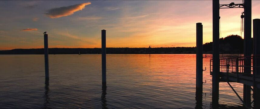  Sunset at the port of Angera on Lake Maggiore - Anamorphic Lens.