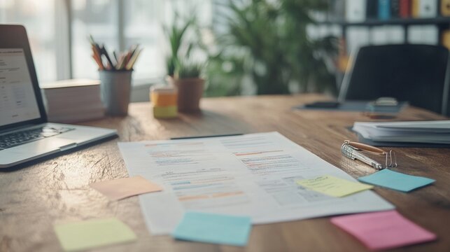 Close-up of a business plan with market analysis and competitor research