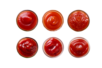  Set of Red ketchup in bowel Cutout tomato puree