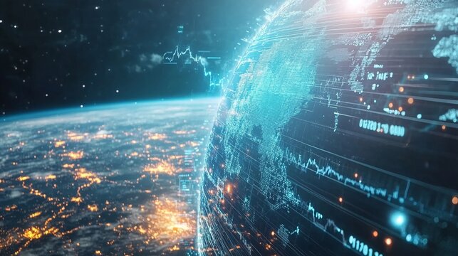 Digital display of interest rates falling rapidly