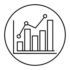 Business growing logo graph line art icon vector art design illustration