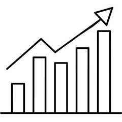 Business growing logo graph line art icon vector art design illustration