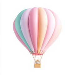 Naklejka premium Colorful hot air balloons, travel element, vector art, bright palette, isolated on white background