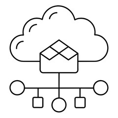 Cloud icon work business digital vector illustration
