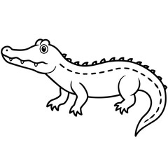 illustration of a crocodile vector line art