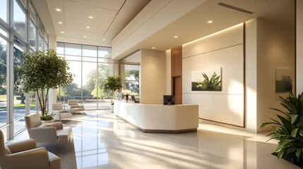 Serene and Calming Modern Medical Facility with Welcoming Reception and Tranquil Atmosphere