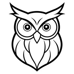 Owl line art vector illustration