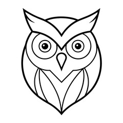 Owl line art vector illustration