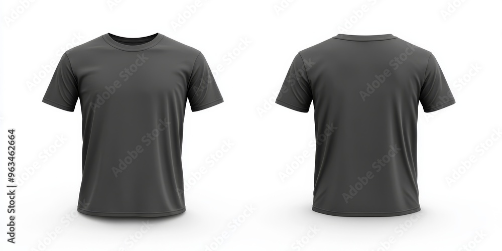 Poster this is a versatile black tshirt mockup that showcases both the front and back views of the tshirt. 