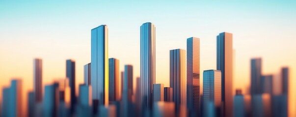 Obraz premium A minimalist futuristic city skyline