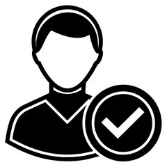 Business Man Silhouette Logo Verified Vector Illustration