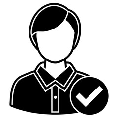 Business Man Silhouette Logo Verified Vector Illustration