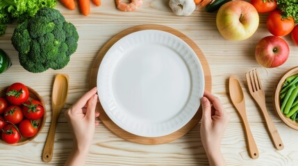 The Empty Plate Surrounded by Vegetables