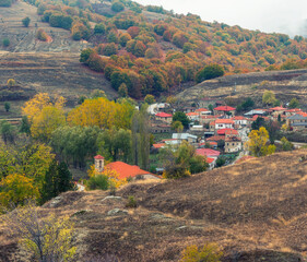Oxia village in Autumn, Kastoria Greece 