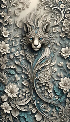 a visually descriptive image from intricate floral design to realistic animal portrait.