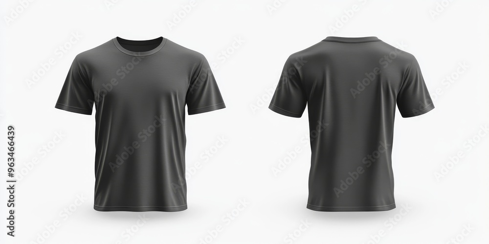 Poster this is a highly versatile mockup of a basic wrinkled tshirt in a dark color, effectively showcasing