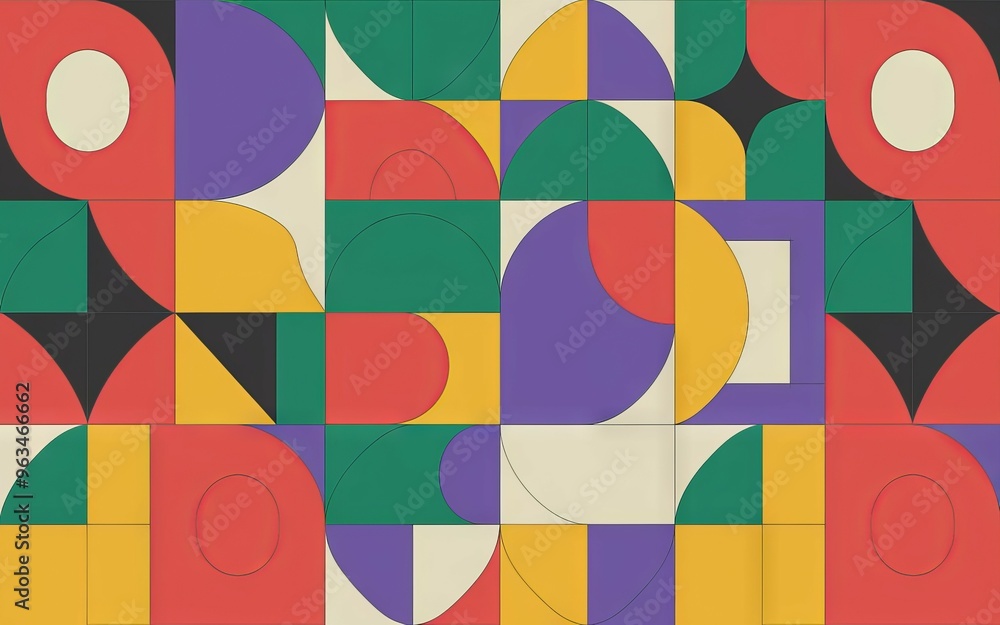 Poster geometric pattern design. abstract geometric background with colorful shapes and a grid pattern. mod
