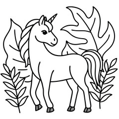 Naklejka premium unicorns cartoon design coloring book for kids