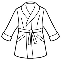 Cute Bathrobe Coloring Pages - Cozy & Fun Vector Illustration for SVG, Cricut, Clipart, & T-Shirt Graphics