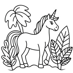 Fototapeta premium unicorns cartoon design coloring book for kids