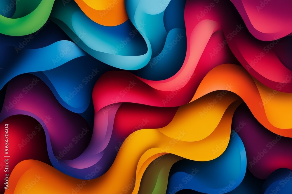 Aufkleber a captivating abstract background featuring a dynamic interplay of colorful shapes that create a sen