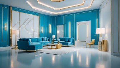 Photo interior modern design room 3d illustration