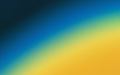 Fototapeta premium Blue yellow gradient. Abstract background with a blue, green, and yellow gradient. This image represents a sunrise or sunset, signifying new beginnings and hope.