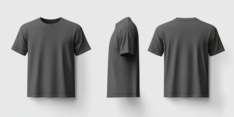 Naklejka premium This versatile black tshirt mockup showcases a classic and timeless design, making it ideal for clothing line presentations and creative apparel illustrations presented in numerous stylish formats