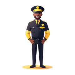 Fototapeta premium taxi driver with a hat, standing and facing forward